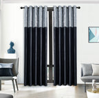 Silk Velvet Curtains Pair, Fully Lined Eyelet Curtains to Help Block Sunlight & Refresh Your Room