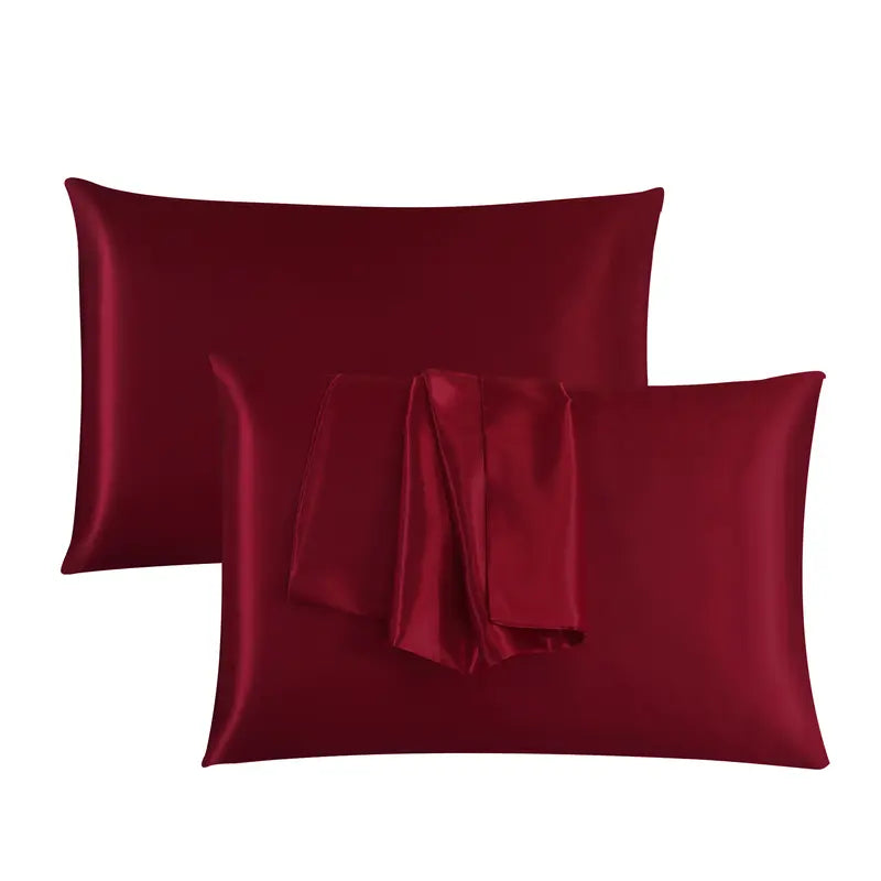 Hadi London 2 Pack Luxury Satin Pillowcases – Silky Soft Pillow Covers with Envelope Closure 50x75cm