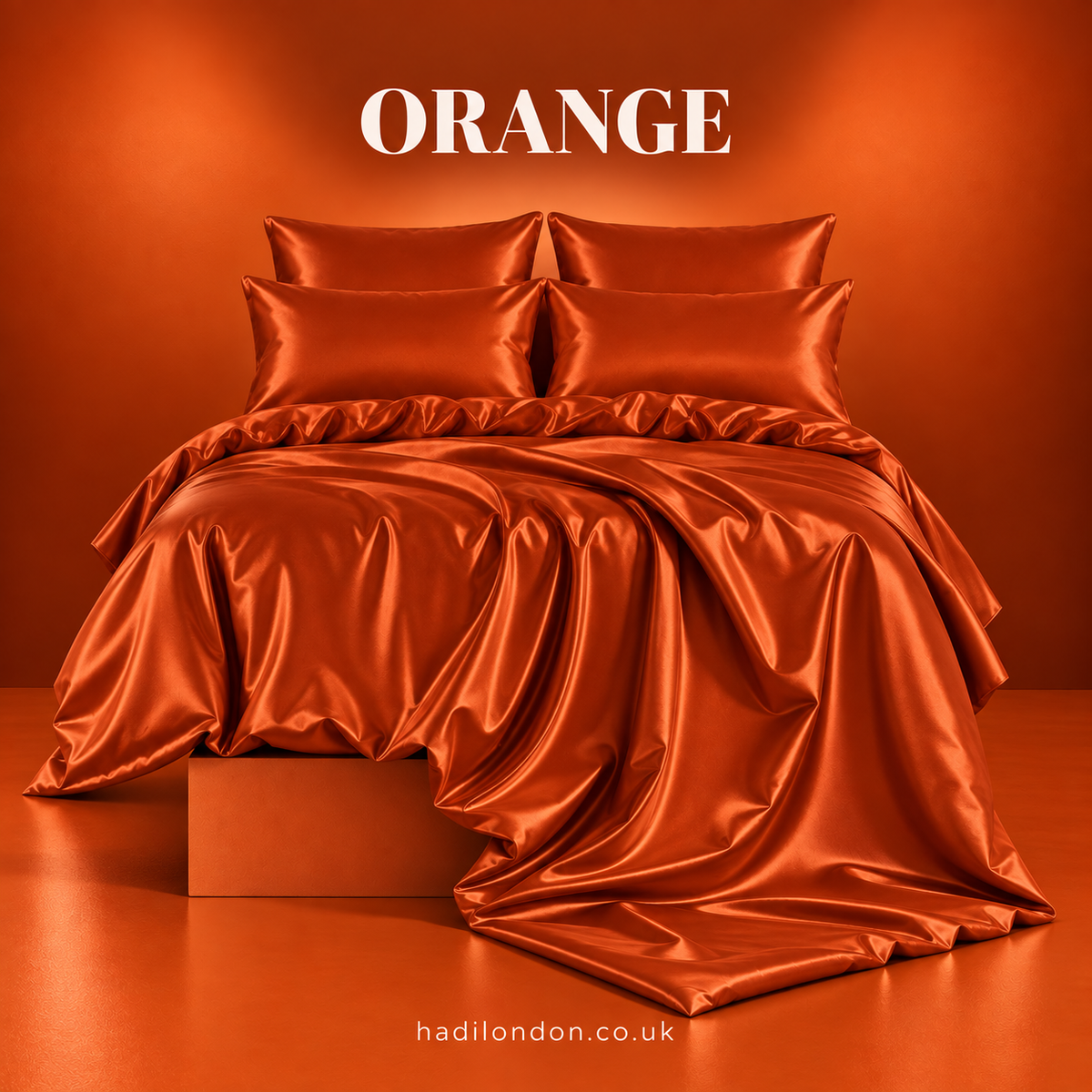 HADI LONDON Luxury Satin Bedding Set 4/6 Piece – Duvet Cover, Fitted Sheet & Pillowcases | Single Double King Super King