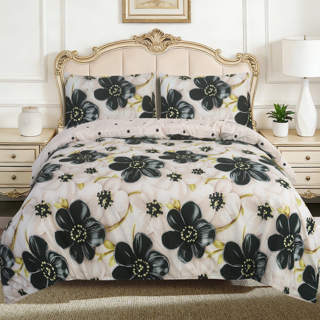 Hadi London 4 Piece 3D Printed Bedding Set – Soft Microfibre Duvet Cover, Fitted Sheet & Pillowcases