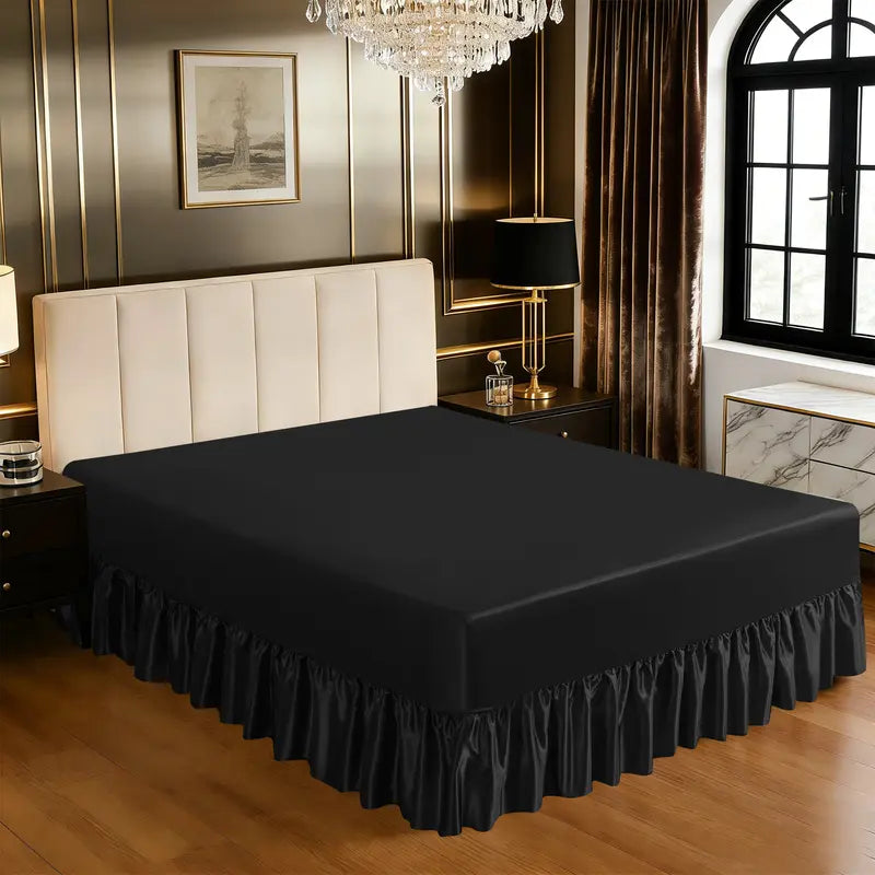 Hadi London Luxury Satin Valance Bed Sheet – Silky Soft Bed Base Cover | Single Double King