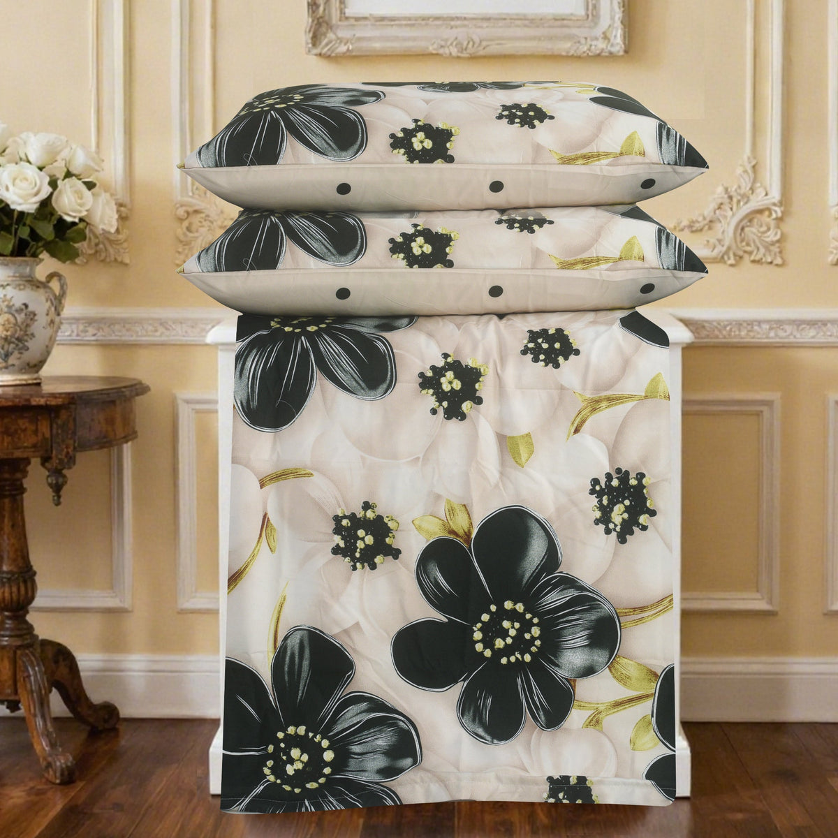 Hadi London 4 Piece 3D Printed Bedding Set – Soft Microfibre Duvet Cover, Fitted Sheet & Pillowcases