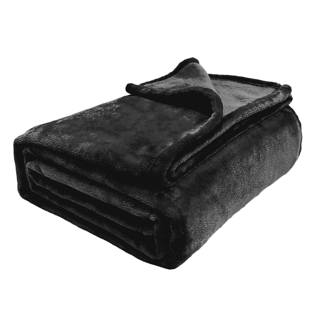 Hadi London Plain Fleece Throw Blanket – Super Soft Warm Lightweight Sofa & Bed Blanket