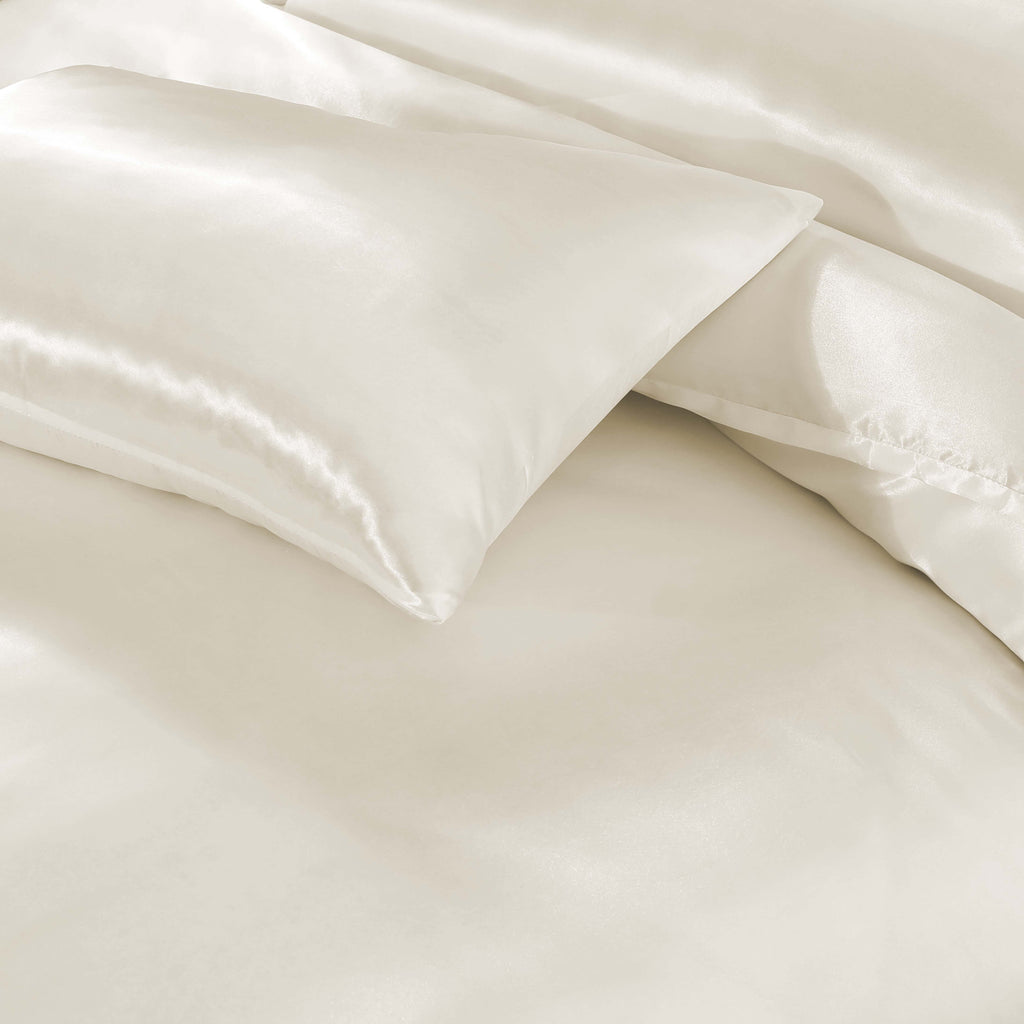 HADI LONDON Luxury Satin Bedding Set 4/6 Piece – Duvet Cover, Fitted Sheet & Pillowcases | Single Double King Super King