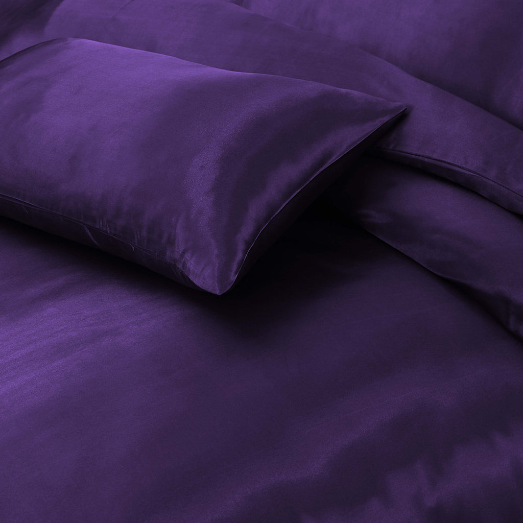 HADI LONDON Luxury Satin Bedding Set 4/6 Piece – Duvet Cover, Fitted Sheet & Pillowcases | Single Double King Super King