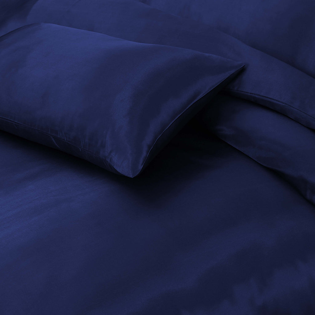 HADI LONDON Luxury Satin Bedding Set 4/6 Piece – Duvet Cover, Fitted Sheet & Pillowcases | Single Double King Super King