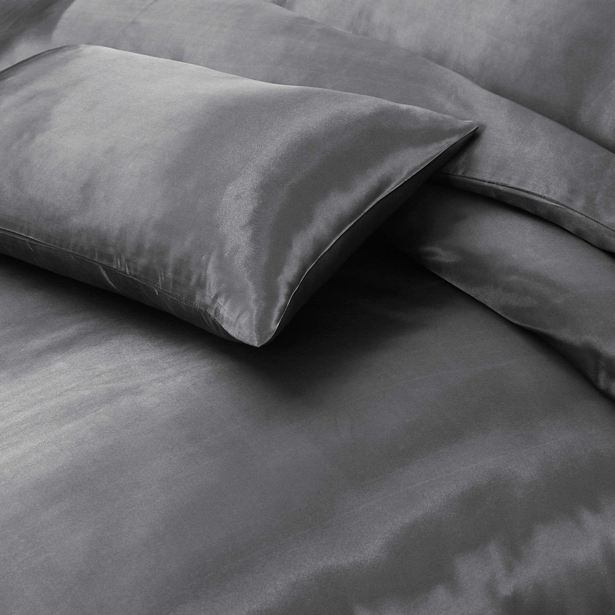 HADI LONDON Luxury Satin Bedding Set 4/6 Piece – Duvet Cover, Fitted Sheet & Pillowcases | Single Double King Super King