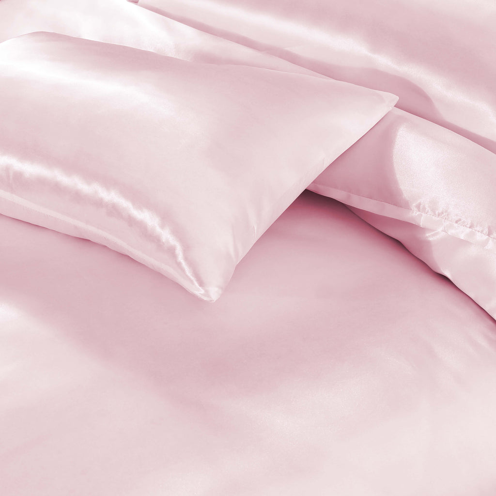 HADI LONDON Luxury Satin Bedding Set 4/6 Piece – Duvet Cover, Fitted Sheet & Pillowcases | Single Double King Super King
