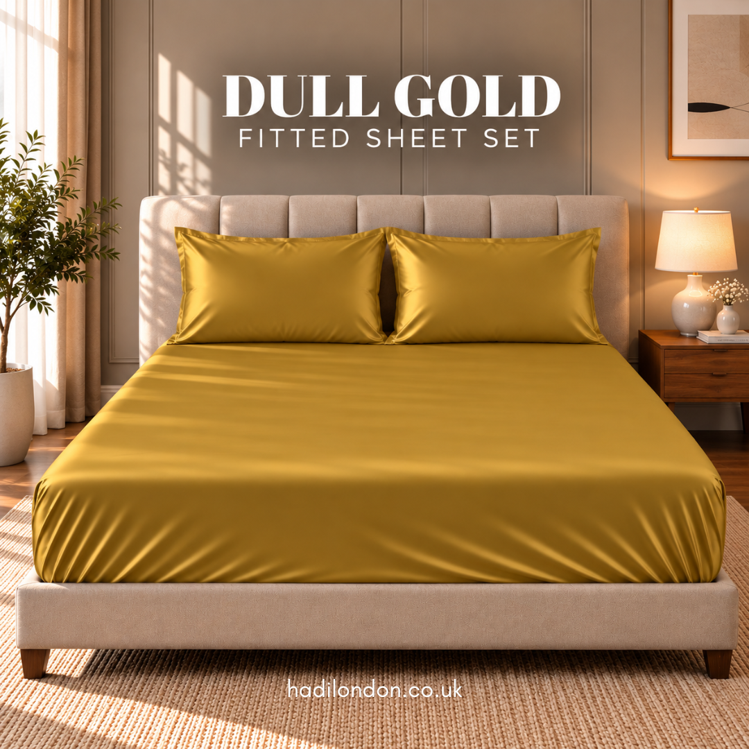 Hadi London Luxury Satin Fitted Sheet Set – 40cm Extra Deep Bed Sheet with Pillowcases | Single Double King