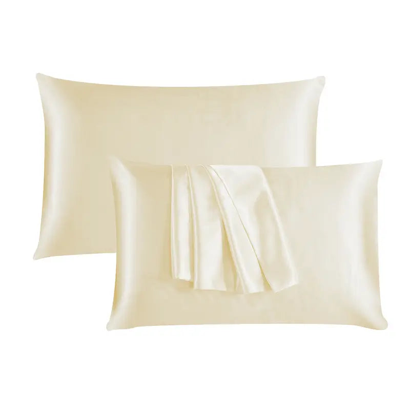Hadi London 2 Pack Luxury Satin Pillowcases – Silky Soft Pillow Covers with Envelope Closure 50x75cm