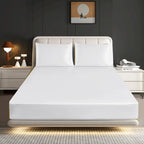 Hadi London Luxury Satin Fitted Sheet Set – 40cm Extra Deep Bed Sheet with Pillowcases | Single Double King