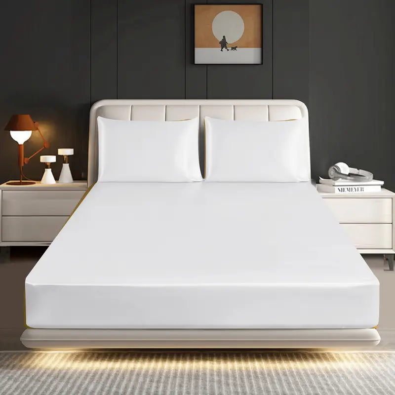 Hadi London Luxury Satin Fitted Sheet Set – 40cm Extra Deep Bed Sheet with Pillowcases | Single Double King