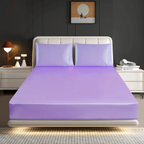 Hadi London Luxury Satin Fitted Sheet Set – 40cm Extra Deep Bed Sheet with Pillowcases | Single Double King