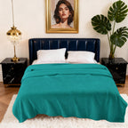 Hadi London Plain Fleece Throw Blanket – Super Soft Warm Lightweight Sofa & Bed Blanket