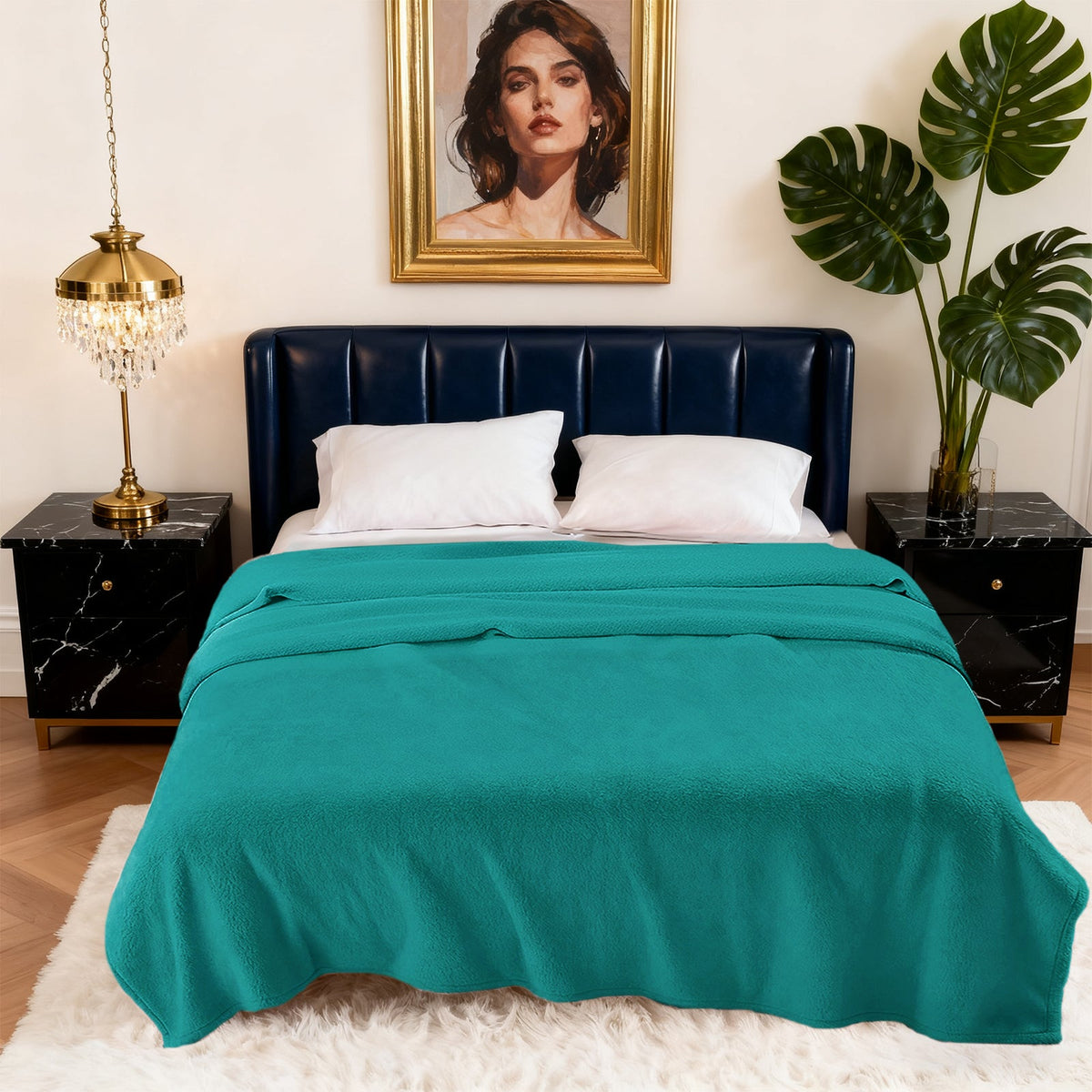 Hadi London Plain Fleece Throw Blanket – Super Soft Warm Lightweight Sofa & Bed Blanket