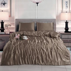 Hadi London 3 Piece Luxury Satin Duvet Cover Set – Silky Soft Bedding with Pillowcases | Single Double King