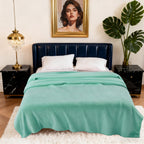 Hadi London Plain Fleece Throw Blanket – Super Soft Warm Lightweight Sofa & Bed Blanket