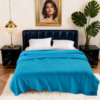 Hadi London Plain Fleece Throw Blanket – Super Soft Warm Lightweight Sofa & Bed Blanket