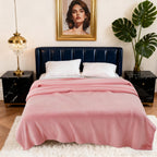 Hadi London Plain Fleece Throw Blanket – Super Soft Warm Lightweight Sofa & Bed Blanket