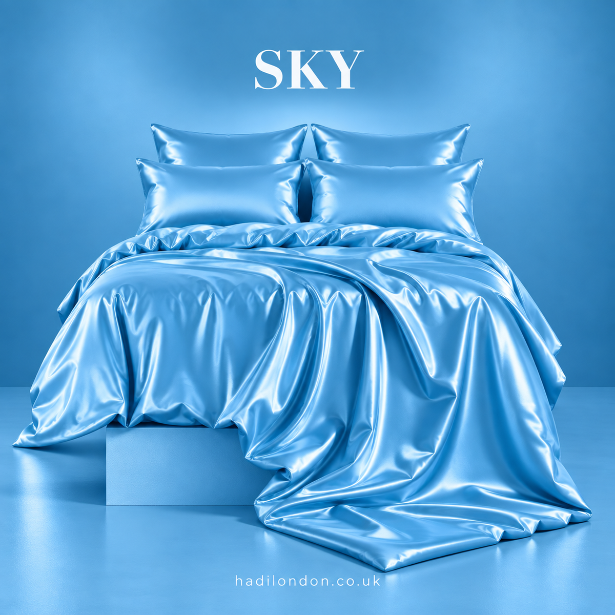 HADI LONDON Luxury Satin Bedding Set 4/6 Piece – Duvet Cover, Fitted Sheet & Pillowcases | Single Double King Super King
