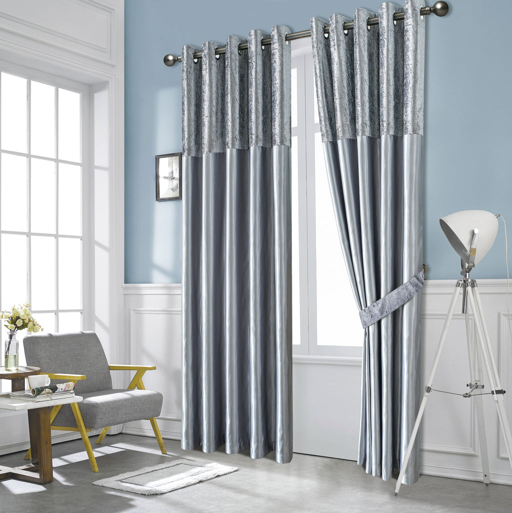 Silk Velvet Curtains Pair, Fully Lined Eyelet Curtains to Help Block Sunlight & Refresh Your Room