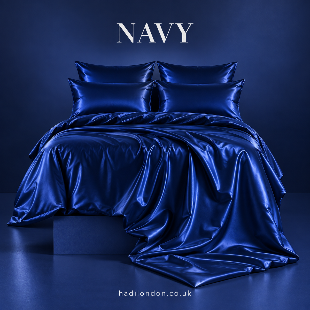 HADI LONDON Luxury Satin Bedding Set 4/6 Piece – Duvet Cover, Fitted Sheet & Pillowcases | Single Double King Super King
