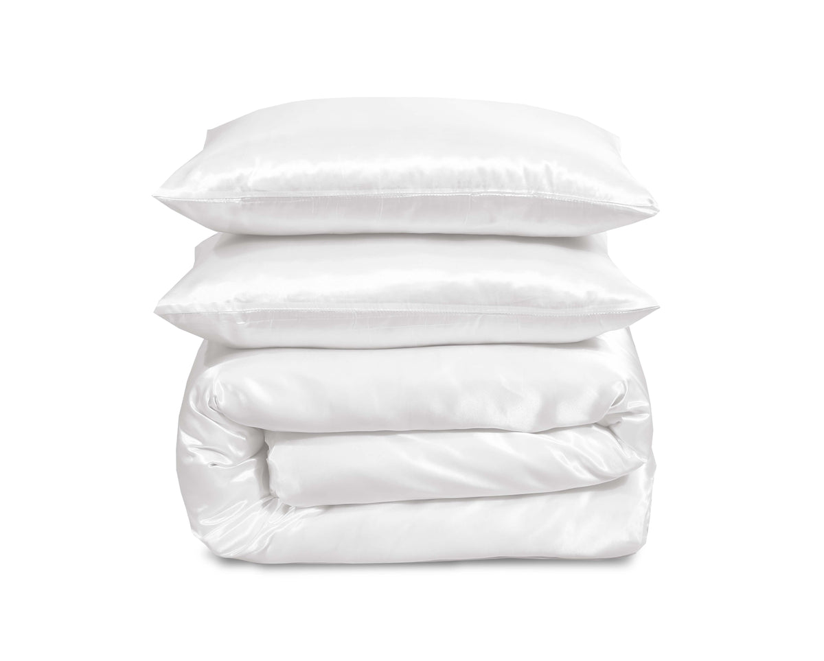 HADI LONDON Luxury Satin Bedding Set 4/6 Piece – Duvet Cover, Fitted Sheet & Pillowcases | Single Double King Super King
