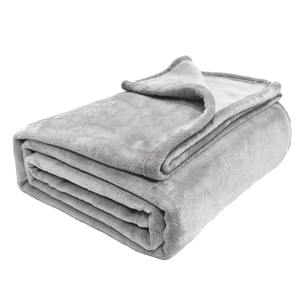 Hadi London Plain Fleece Throw Blanket – Super Soft Warm Lightweight Sofa & Bed Blanket