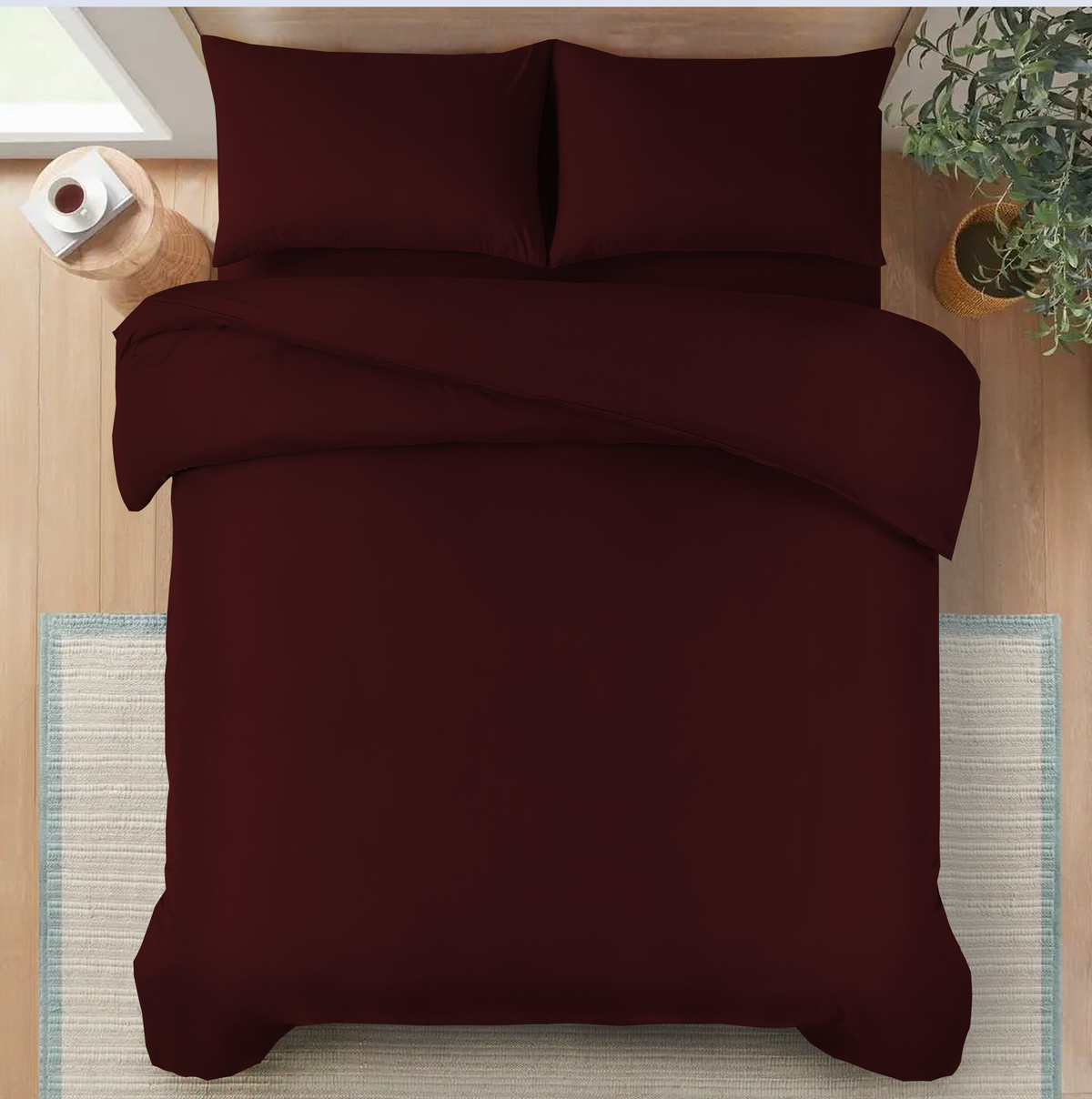 Hadi London 3 Piece Microfibre Duvet Cover Set – Soft Plain Bedding Set with Pillowcases | Single Double King Super King