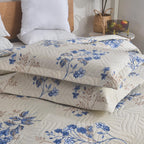 3 Piece Luxury Quilted Bedspread Set – Reversible Floral Patchwork Bedspread with Pillow Shams | Soft Microfibre Bed Throw for Double & King Size Beds