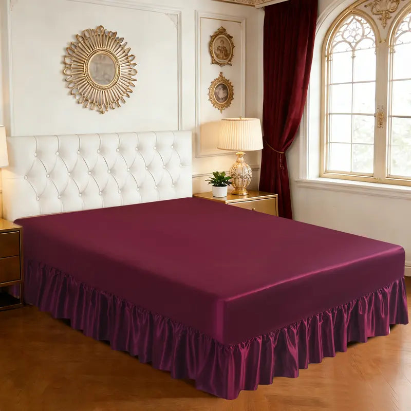 Hadi London Luxury Satin Valance Bed Sheet – Silky Soft Bed Base Cover | Single Double King