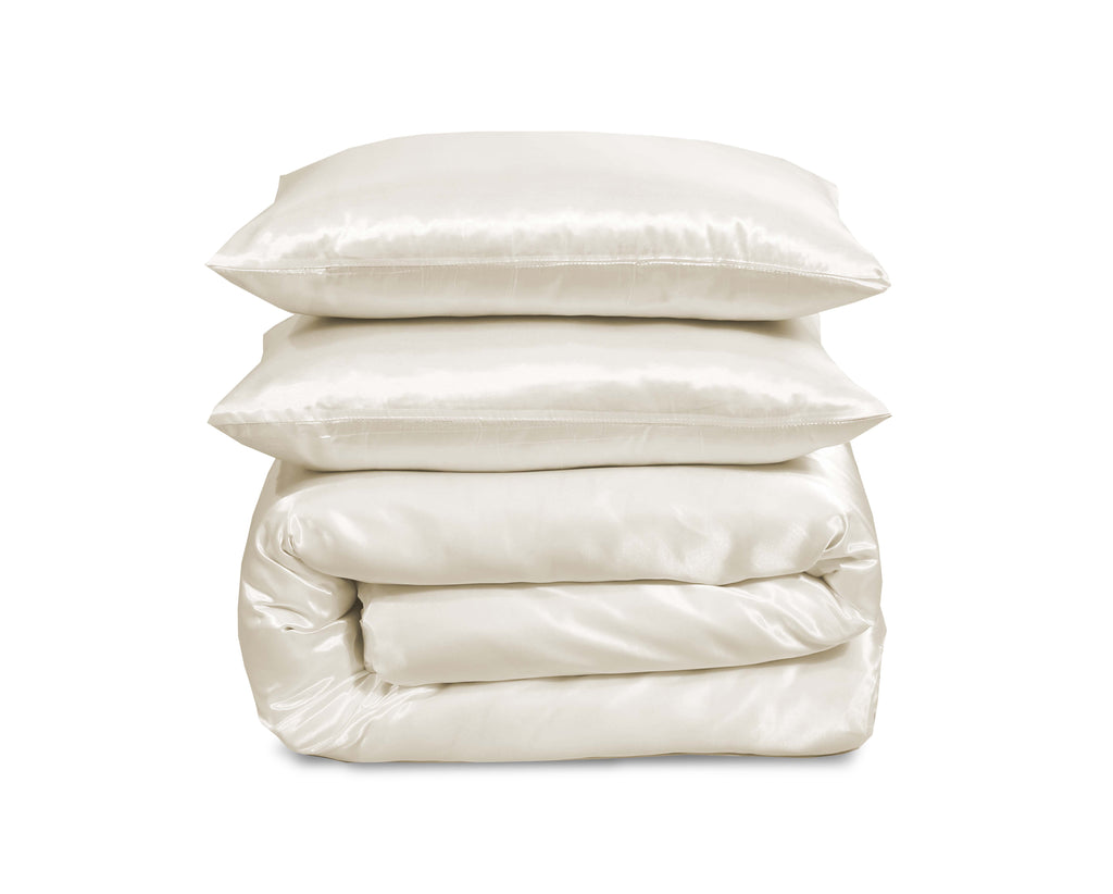 HADI LONDON Luxury Satin Bedding Set 4/6 Piece – Duvet Cover, Fitted Sheet & Pillowcases | Single Double King Super King