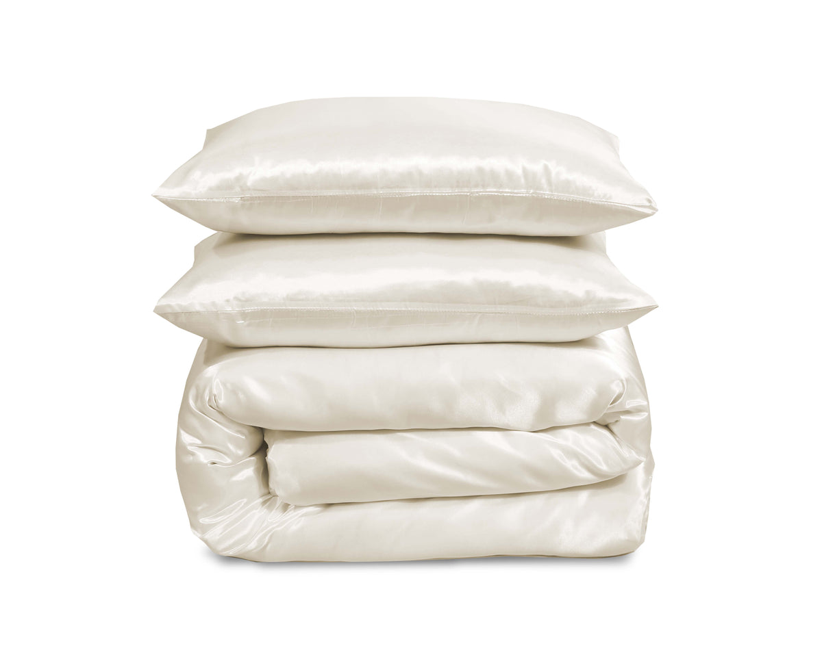 HADI LONDON Luxury Satin Bedding Set 4/6 Piece – Duvet Cover, Fitted Sheet & Pillowcases | Single Double King Super King