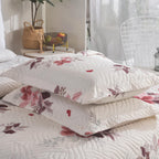 3 Piece Luxury Quilted Bedspread Set – Reversible Floral Patchwork Bedspread with Pillow Shams | Soft Microfibre Bed Throw for Double & King Size Beds