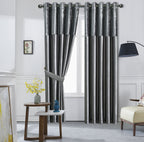 Silk Velvet Curtains Pair, Fully Lined Eyelet Curtains to Help Block Sunlight & Refresh Your Room