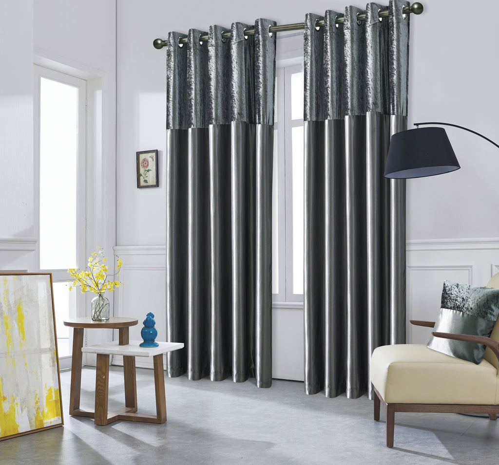 Silk Velvet Curtains Pair, Fully Lined Eyelet Curtains to Help Block Sunlight & Refresh Your Room