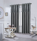 Silk Velvet Curtains Pair, Fully Lined Eyelet Curtains to Help Block Sunlight & Refresh Your Room
