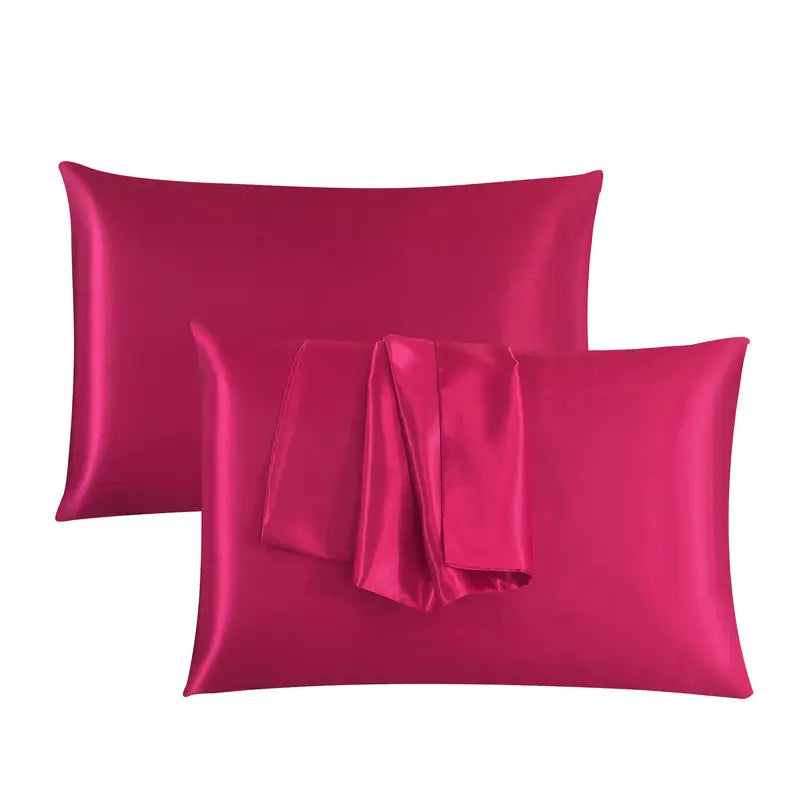Hadi London 2 Pack Luxury Satin Pillowcases – Silky Soft Pillow Covers with Envelope Closure 50x75cm