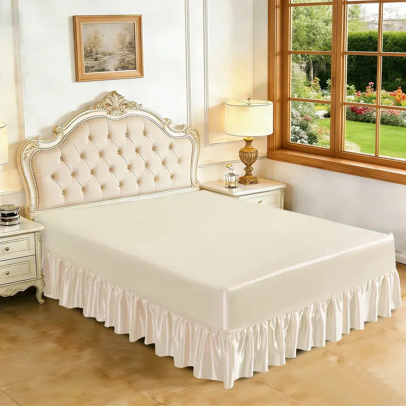 Hadi London Luxury Satin Valance Bed Sheet – Silky Soft Bed Base Cover | Single Double King