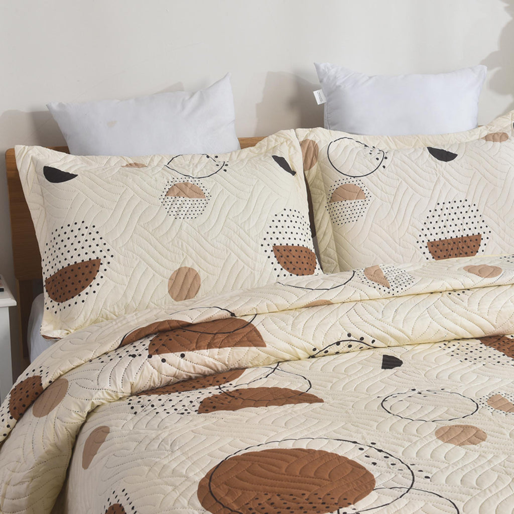 3 Piece Luxury Quilted Bedspread Set – Reversible Floral Patchwork Bedspread with Pillow Shams | Soft Microfibre Bed Throw for Double & King Size Beds
