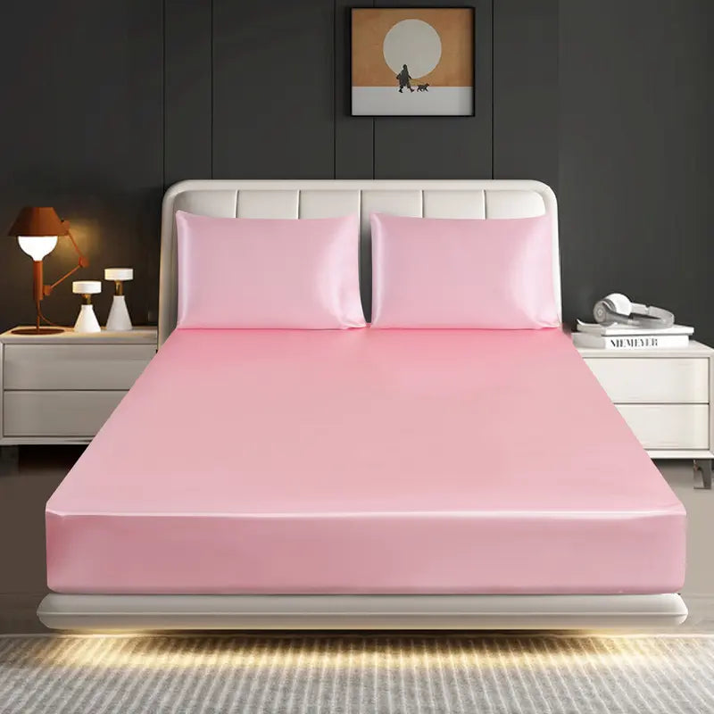 Hadi London Luxury Satin Fitted Sheet Set – 40cm Extra Deep Bed Sheet with Pillowcases | Single Double King