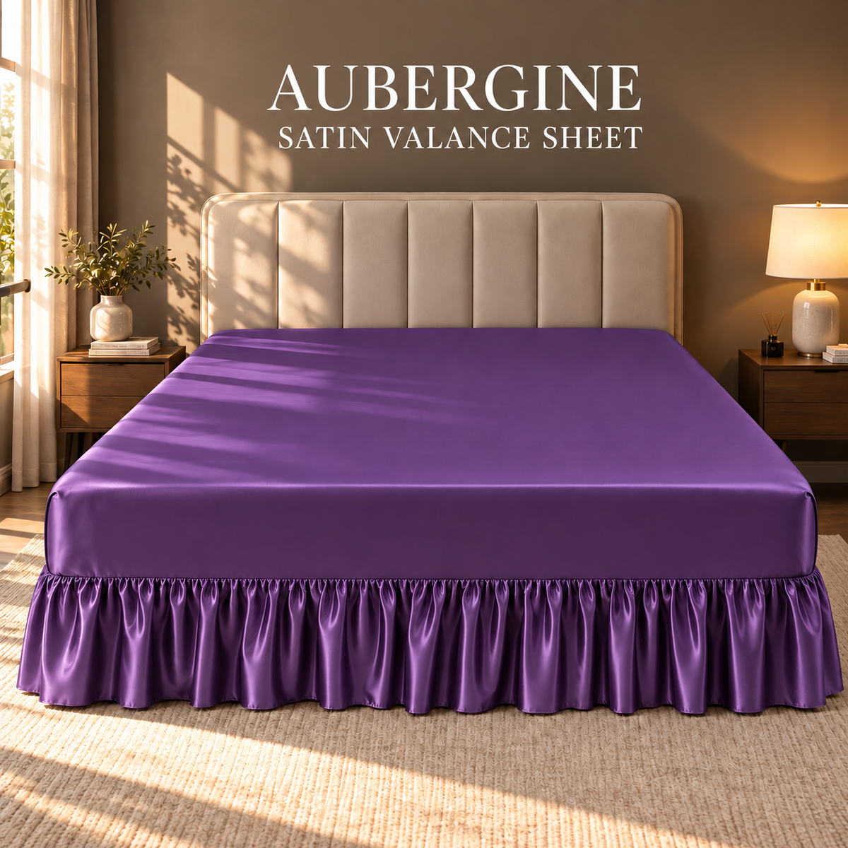 Hadi London Luxury Satin Valance Bed Sheet – Silky Soft Bed Base Cover | Single Double King