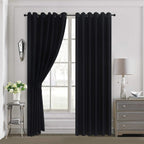Blackout Curtains Pair, Thermal Insulated Eyelet Curtains for Bedroom & Living Room