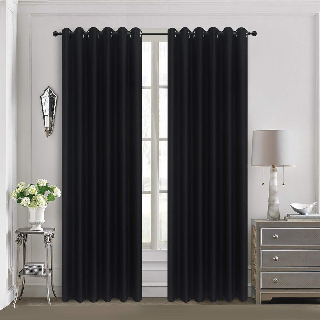 Blackout Curtains Pair, Thermal Insulated Eyelet Curtains for Bedroom & Living Room