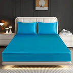 Hadi London Luxury Satin Fitted Sheet Set – 40cm Extra Deep Bed Sheet with Pillowcases | Single Double King