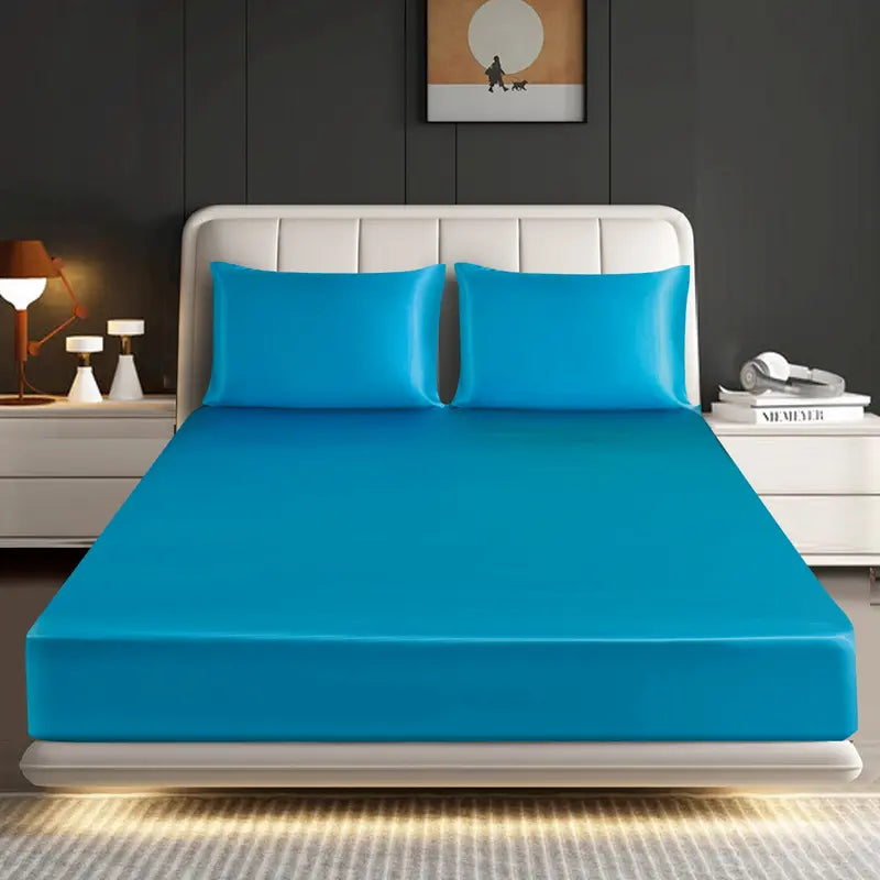 Hadi London Luxury Satin Fitted Sheet Set – 40cm Extra Deep Bed Sheet with Pillowcases | Single Double King