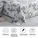 3 Piece Luxury Quilted Bedspread Set – Reversible Floral Patchwork Bedspread with Pillow Shams | Soft Microfibre Bed Throw for Double & King Size Beds