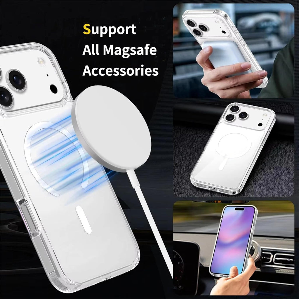 Hadi London Clear Magnetic Case for iPhone 17 Series – Slim Shockproof Phone Cover with Tempered Glass