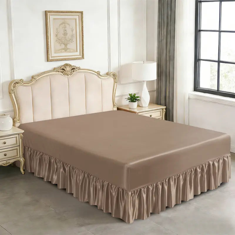 Hadi London Luxury Satin Valance Bed Sheet – Silky Soft Bed Base Cover | Single Double King