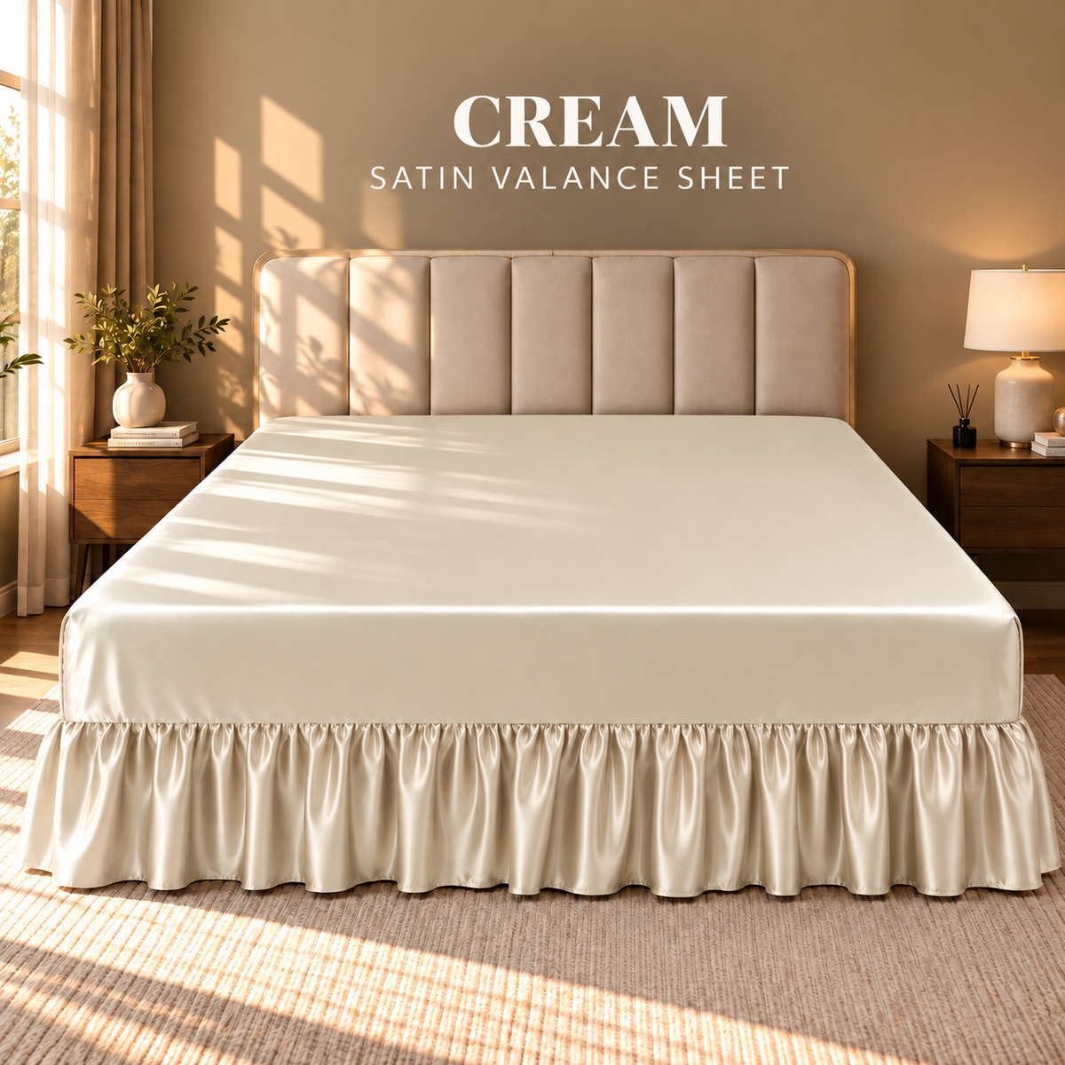 Hadi London Luxury Satin Valance Bed Sheet – Silky Soft Bed Base Cover | Single Double King